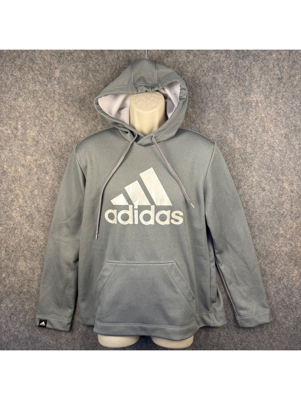 Adidas Aeroready Hoodie Gray Iridescent White Logo Women Size XL School 863